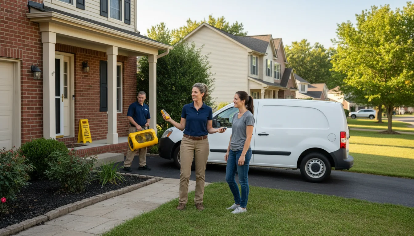 Residential water damage restoration in New Point, IN